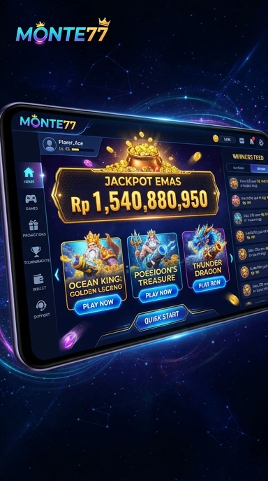 Fitur pencarian aplikasi monte77 yang cepat dan responsif.